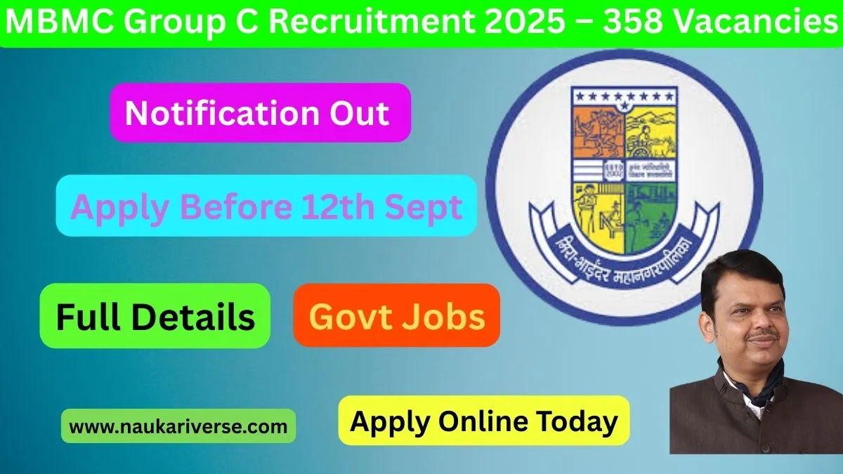 MBMC Group C Recruitment 2025: 358 पदों पर बड़ी भर्ती! पूरी जानकारी और ऑनलाइन आवेदन लिंक यहां देखें