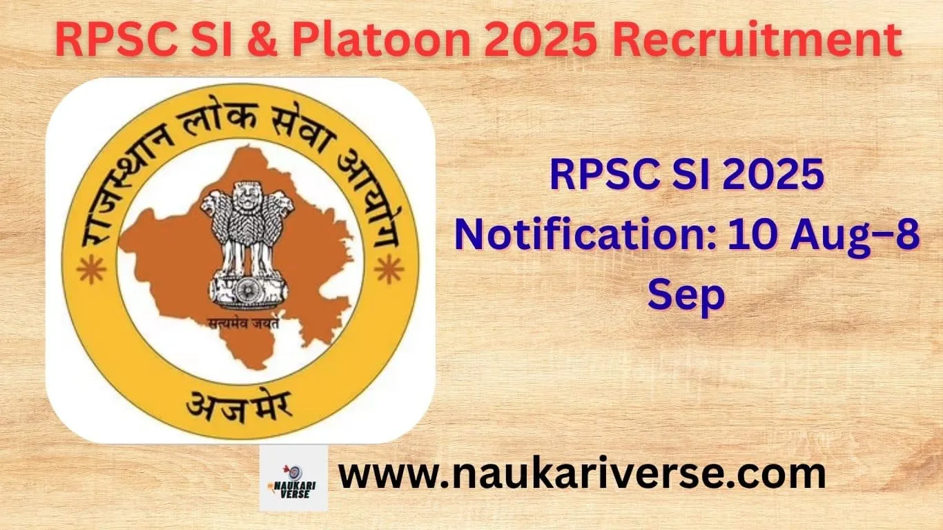RPSC SI/Platoon Commander 2025: शानदार मौका! 1,015 पद – Apply Now, Complete Guide