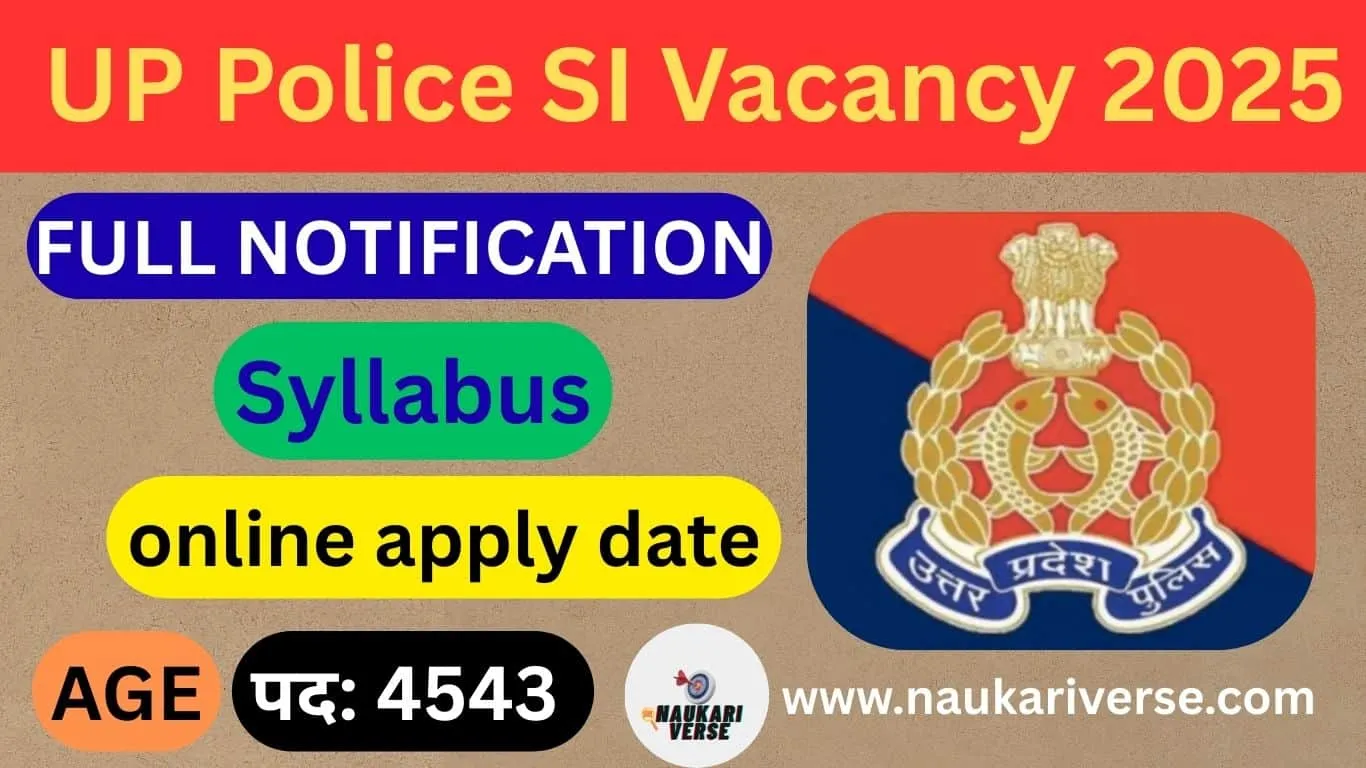 UP Police SI Recruitment 2025 – Exclusive अपडेट! Age Limit, Syllabus, Fee