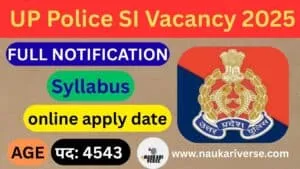 UP Police SI Recruitment 2025 Online Apply Date